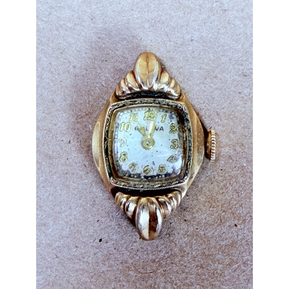 Vintage 1951 Bulova L1 Ladies Mechanical Watch Head Gold Tone Non Running Repair